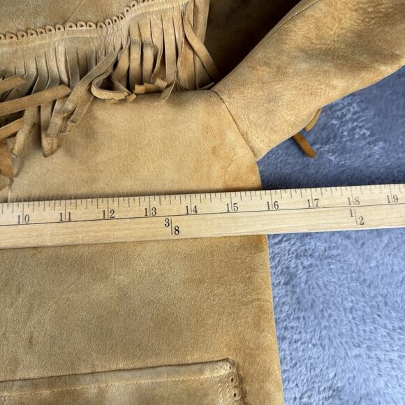 Vtg Handmade Leather Womens Jacket Western Fringe Rodeo Country Small Boho Retro - Picture 7 of 9